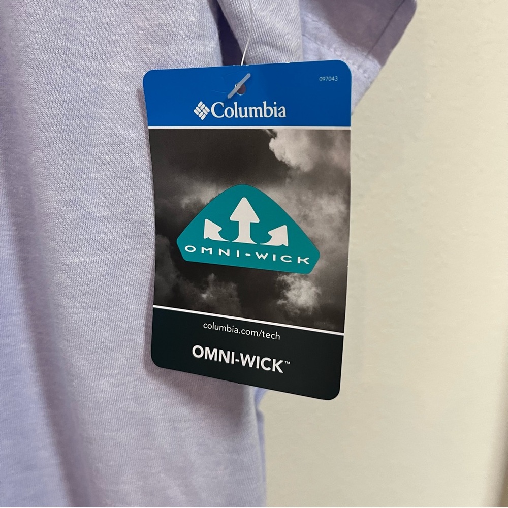 Columbia Omni-Wick Shirt Mens 2X Lilac Thistletown Hill Short Sleeve Crew Neck - Picture 4 of 6